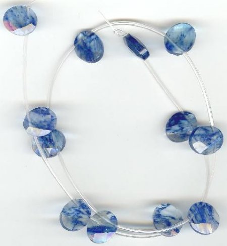 1 10x12mm Blueberry Quartz Faceted Oval Drop