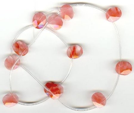 1 10x12mm Cherry Quartz Faceted Oval Drop