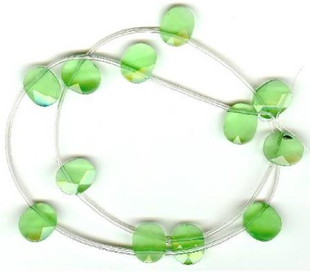1 10x12mm Chrysophase Faceted Oval Drop