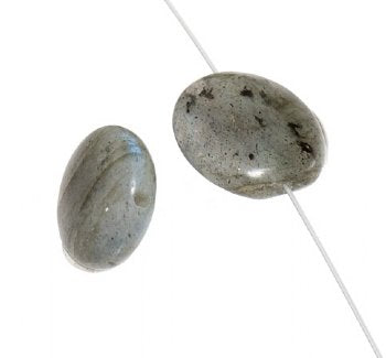 2, 12mm Labradorite Puffed Coin Beads