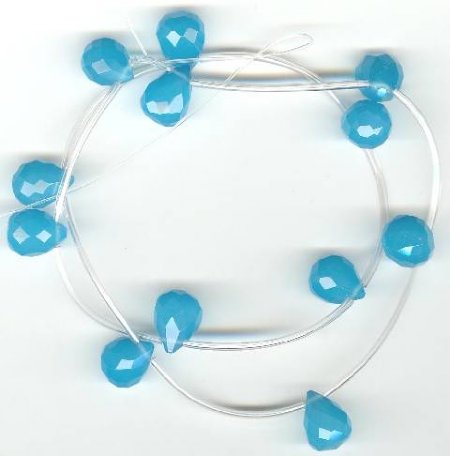 1 12x10mm Aqua Quartz Faceted Drop