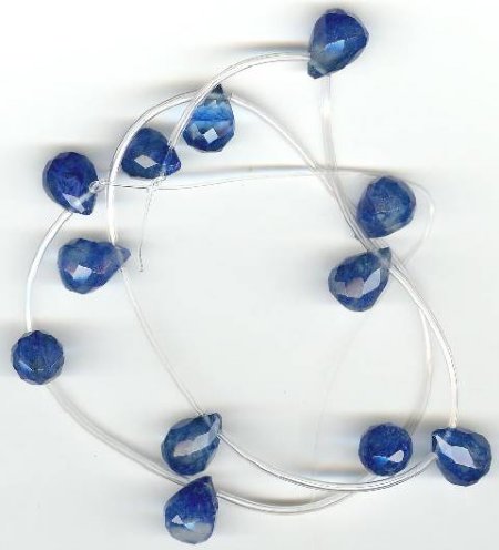 1 12x10mm Blueberry Quartz Faceted Drop