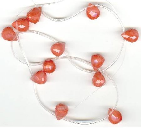 1 12x10mm Cherry Quartz Faceted Drop
