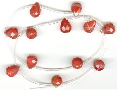 1 12x10mm Orange Quartz Faceted Drop