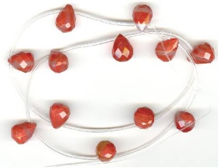 1 12x10mm Orange Quartz Faceted Drop