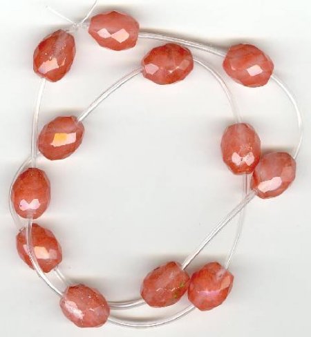 1 12x10mm Cherry Quartz Faceted Oval