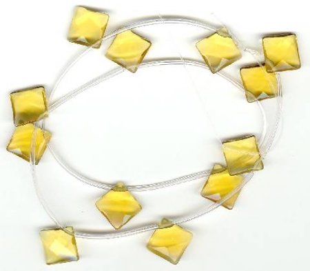 1 12x12mm Golden Topaz Faceted Square Drop