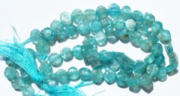 13 inch strand of 6x3mm Green Apatite Flat Coin Beads