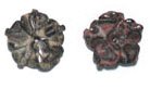 2, 14mm Carved Red Leopard Jasper Flower Beads