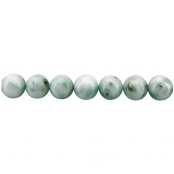 1, 15 Inch Strand 6 to 6.5mm Round Light Green Angelite Beads