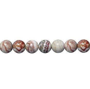 15 inch strand of 6mm Round Mexican Lace Agate Beads