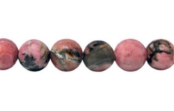 16 inch strand of 8mm Round Rhodonite Beads