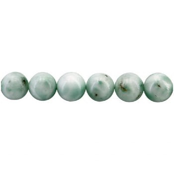 1, 15 Inch Strand 8 to 8.5mm Round Light Green Angelite Beads
