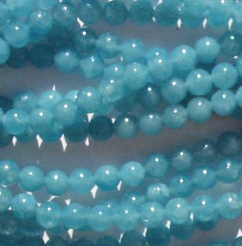 15 inch strand of 5.5 to 6mm Round Aqua Jade Beads