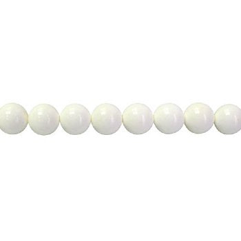 15.5 inch strand of 6mm Round White Tridacna Stone Shell Beads