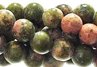 16 inch strand of 4mm Unakite Round Beads