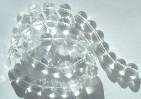 16 inch strand of 10mm Round Quartz Crystal