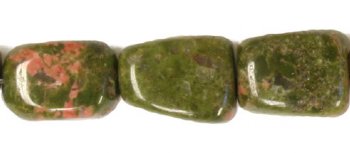 16 inch strand of 12x8mm Unakite Smooth Nugget Beads