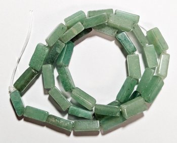 16 inch strand of 134mm Green Aventurine Rectangle Beads