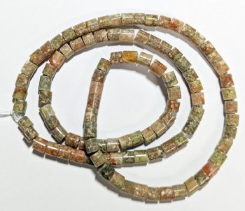 16 inch strand 4x4mm Autumn Jasper Tube Beads
