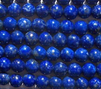 16 inch strand of 6 to 6.5mm Round Lapis Beads