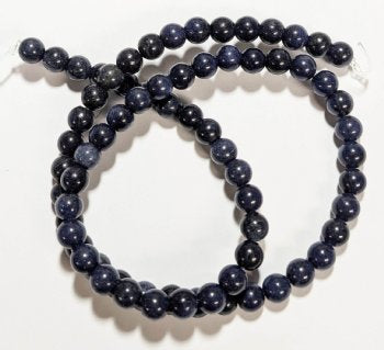 16 inch strand of 6mm Round Dark Blue Howlite Beads
