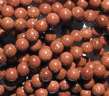 16 inch strand of 8mm Round Goldstone Beads