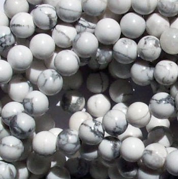 16 inch strand of 8mm Round White Howlite Beads
