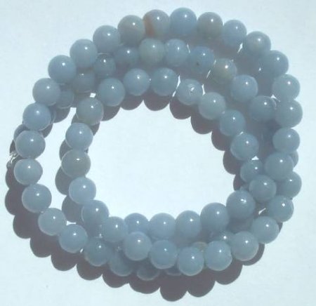 1 16 Inch Strand 6mm Round Angelite Beads