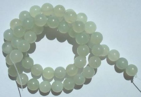 16 inch strand of 8mm Round New Jade Beads