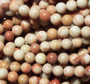 16 inch strand of 6mm Round Red Zebra Jasper