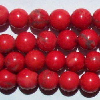 16 inch strand of 6mm Round Dyed Sea Bamboo Coral Beads
