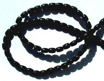 16 inch strand of 6x4mm Black Onyx Oval Beads