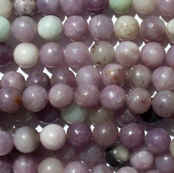 16 Inch Strand of 8mm Round Lilac Stone Beads