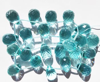 1, 16x12mm Faceted Blue Topaz Round Tear Drop