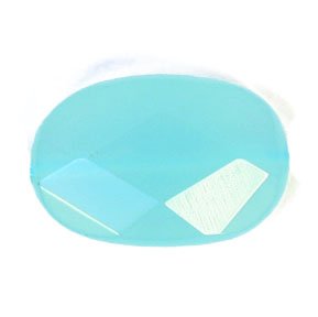 1, 18x12mm Flat Faceted Aqua Quartz Oval Bead
