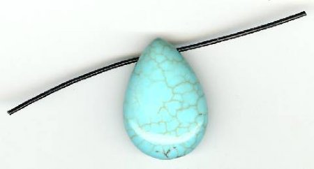 1 18x15x9mm Green Turquoise Tear Drop Pendant