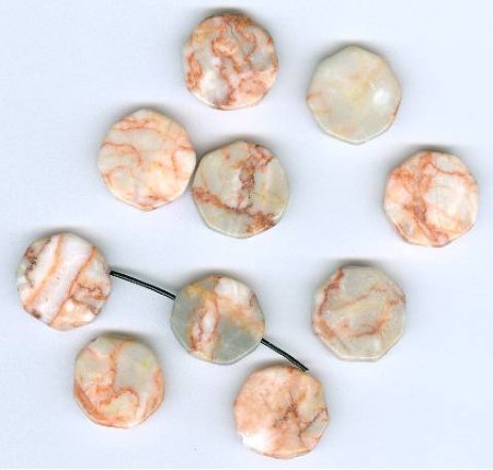 10 20mm Red Zebra Jasper Octagon Beads