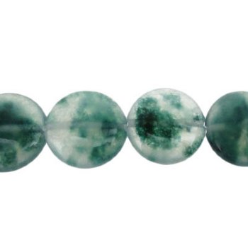 1, 20x6mm Green Banded Jade Coin Bead