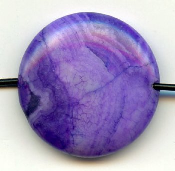 1, 20x7mm Purple Crazy Stone Coin Bead