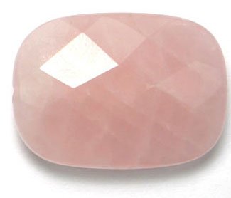 1, 25x18mm Flat Faceted Rose Quartz Rectangle Bead