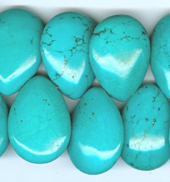 8 inch strand of 18x25mm Magnesite Turquonite Teardrop Beads