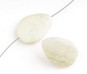 8pc strand 25x19mm Butter Jade Flat Teardrop Beads