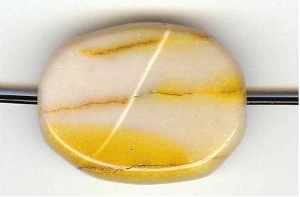 1 25x19x7mm Mookite Flat Oval Bead