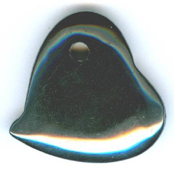 1 25x6mm Hematite Heart Pendant