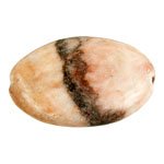 1 28x20mm Pink Zebra Jasper Flat Oval Bead