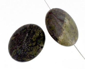 1, 30mm Dragon Blood Jasper Coin Bead