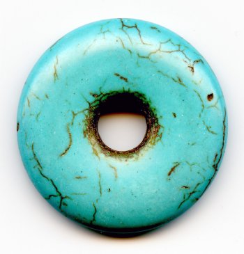 1, 30mm Howlite Turquoise Donut