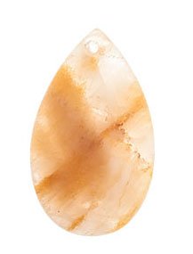 1 30x18x6mm Flat Yellow Jade Tear Drop Pendant