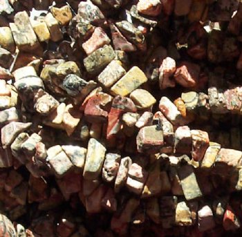 36 inch strand of Red Leopardskin Jasper Chips